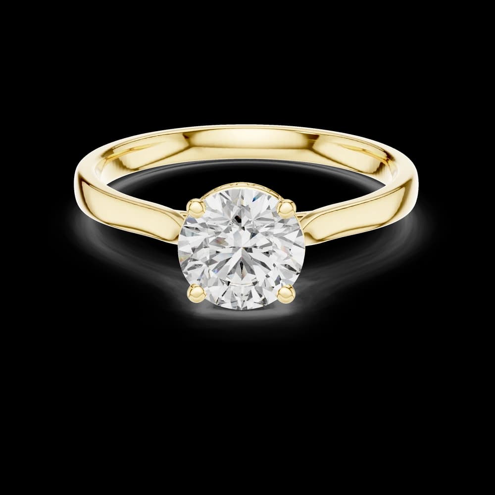Round Stone Hidden Halo Lab Grown Diamond Ring - Image 4 Round Stone Hidden Halo Lab Grown Diamond Ring, view 4 of 6