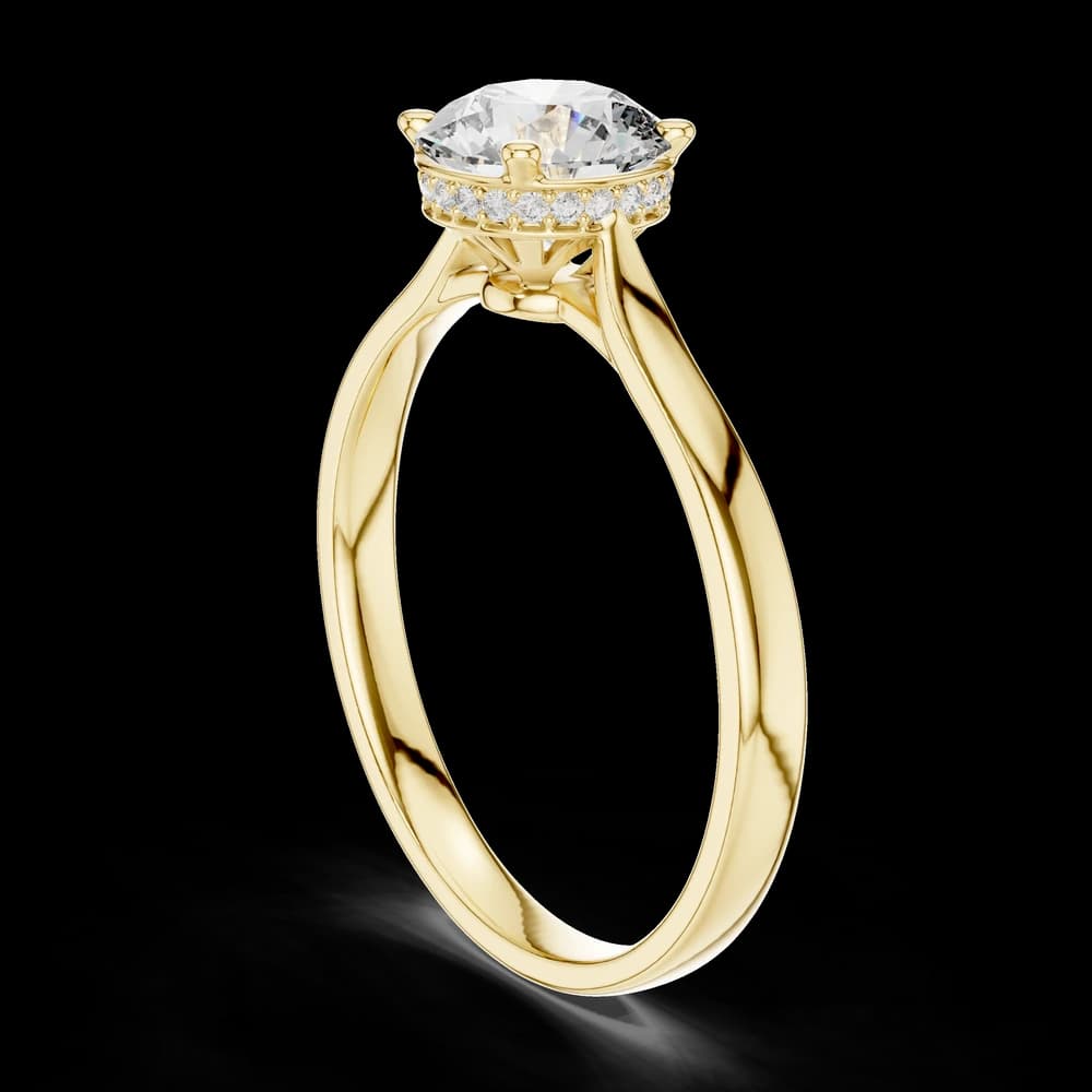 Round Stone Hidden Halo Lab Grown Diamond Ring - Image 5 Round Stone Hidden Halo Lab Grown Diamond Ring, view 5 of 6