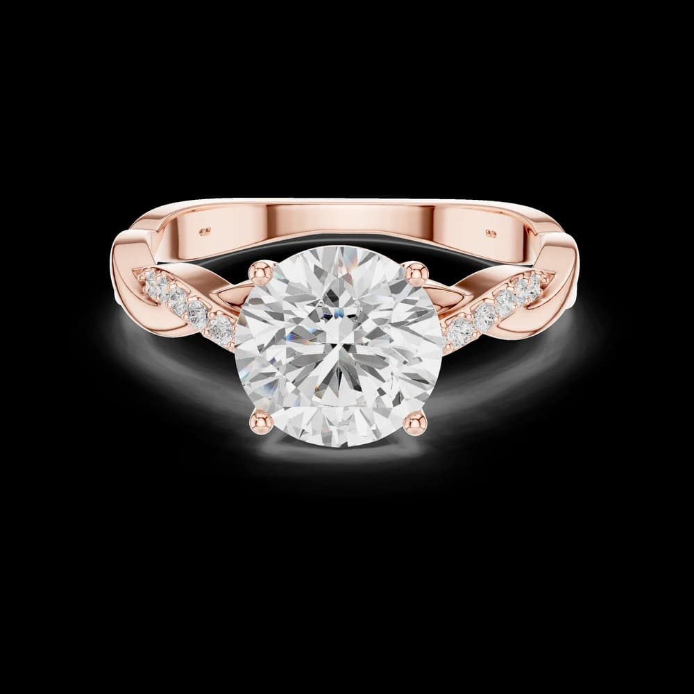 Round Solitaire Twist Band Ring - Image 1 Round Solitaire Twist Band Ring, view 1 of 6