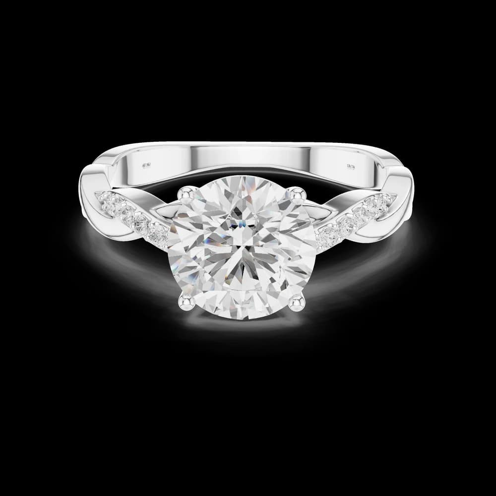 Round Solitaire Twist Band Ring - Image 2 Round Solitaire Twist Band Ring, view 2 of 6