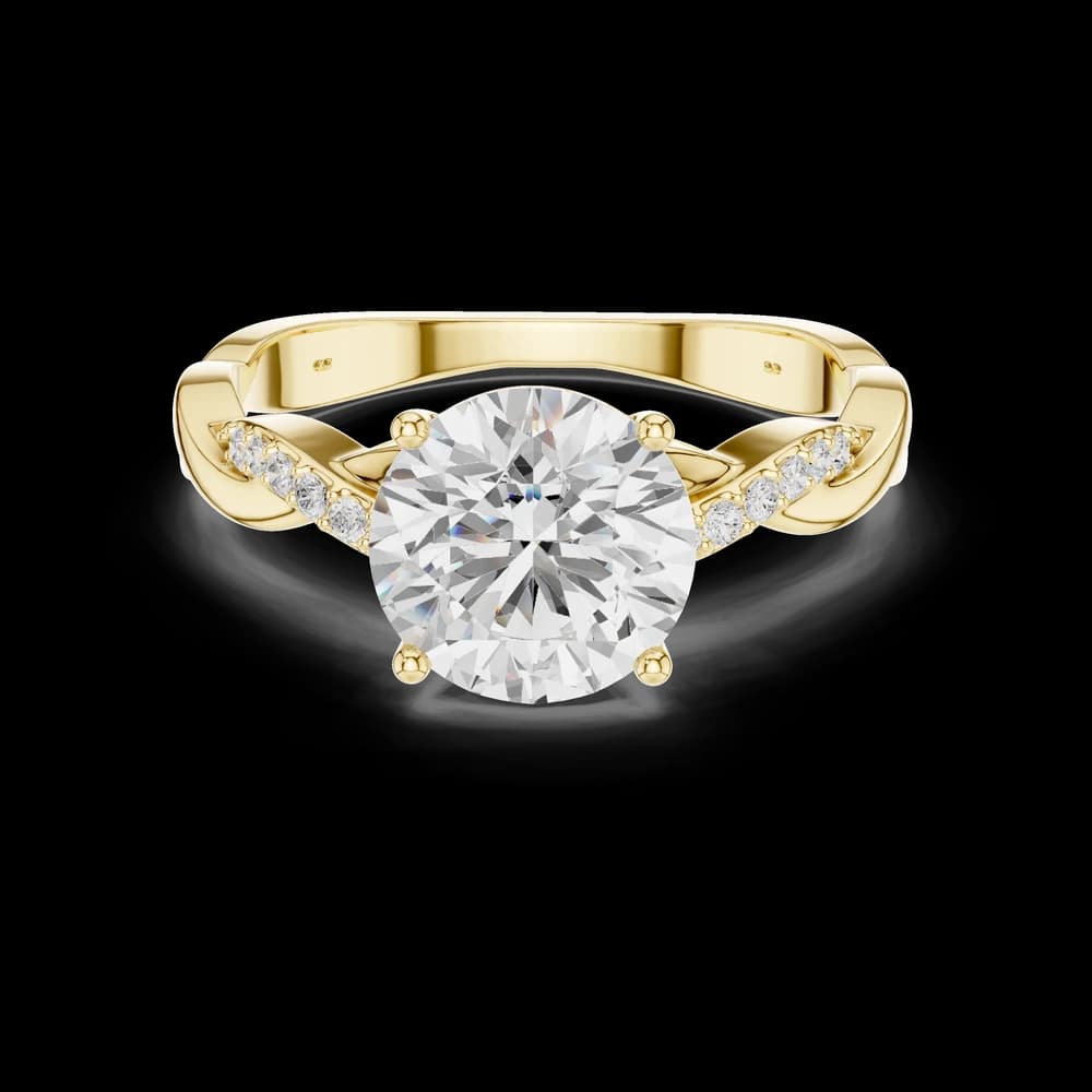 Round Solitaire Twist Band Ring - Image 3 Round Solitaire Twist Band Ring, view 3 of 6