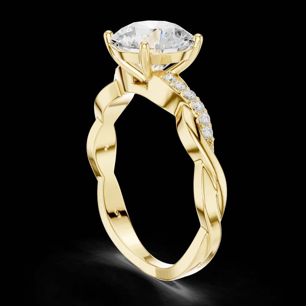 Round Solitaire Twist Band Ring - Image 4 Round Solitaire Twist Band Ring, view 4 of 6