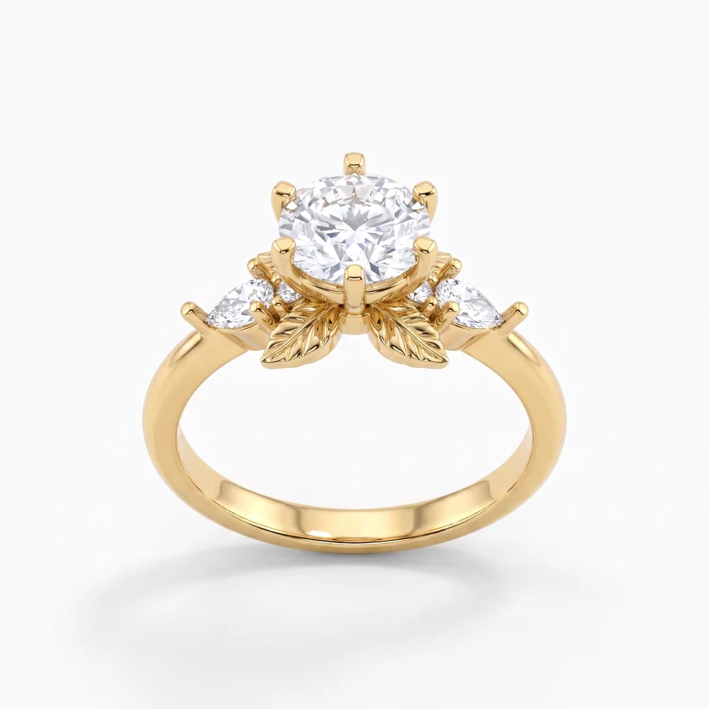 Petal Solitaire Round Lab Grown Diamond Ring - Image 1 Petal Solitaire Round Lab Grown Diamond Ring, view 1 of 3