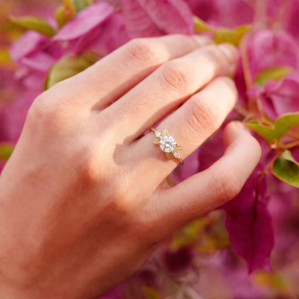 Petal Solitaire Round Lab Grown Diamond Ring - Image 3 Petal Solitaire Round Lab Grown Diamond Ring, view 3 of 3