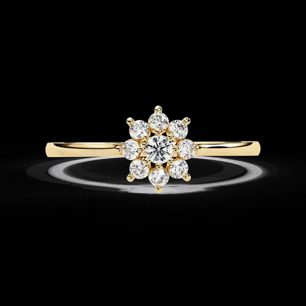 Petite Floral Lab Grown Diamond Ring - Image 1 Petite Floral Lab Grown Diamond Ring, view 1 of 4