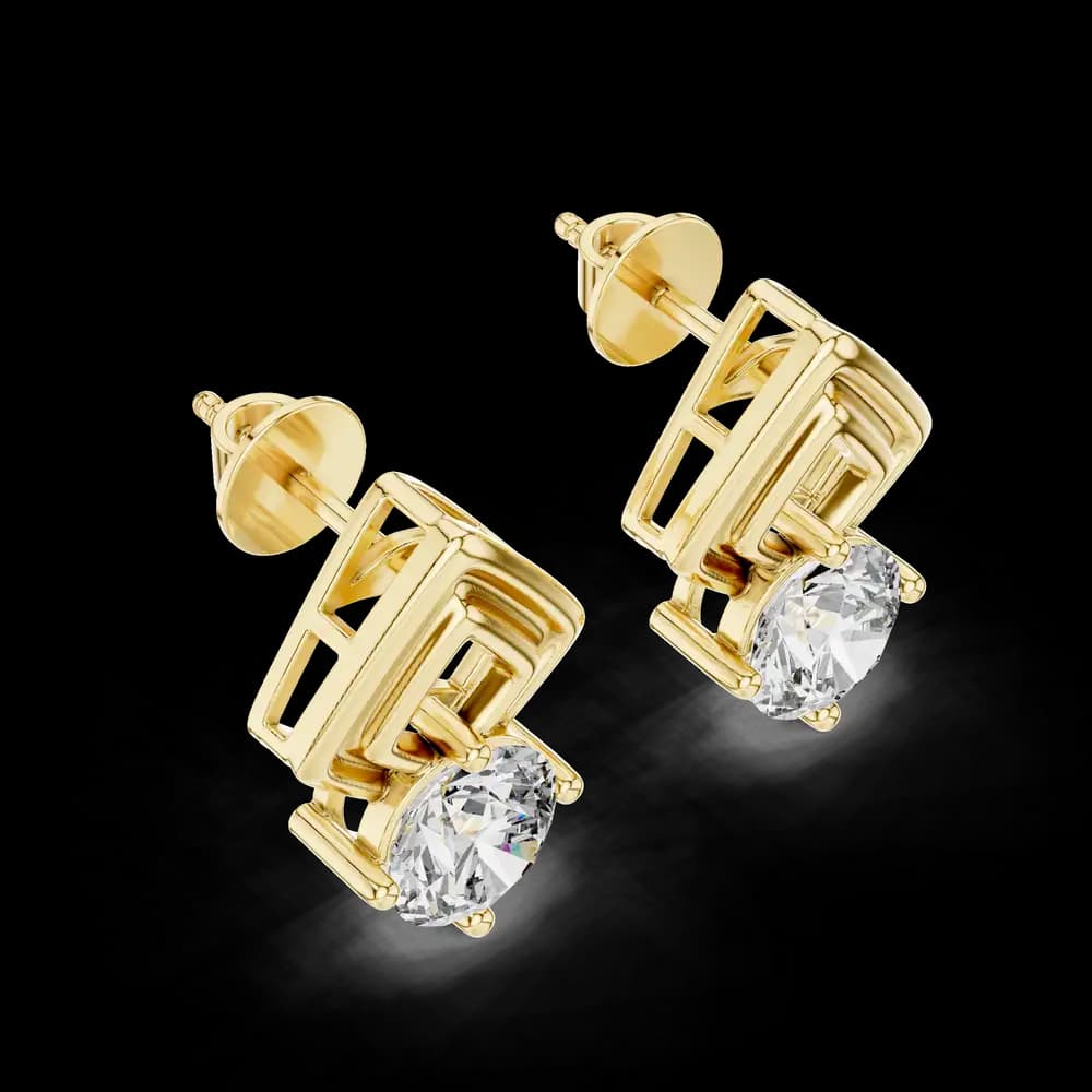 Petite Stylish Lab Grown Diamond Earrings - Image 2 Petite Stylish Lab Grown Diamond Earrings, view 2 of 2