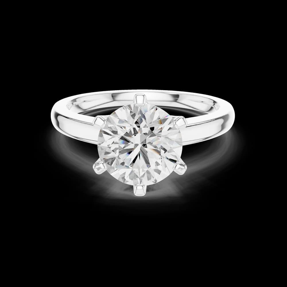 Round Solitaire Six-Prong Lab Grown Diamond Ring - Image 2 Round Solitaire Six-Prong Lab Grown Diamond Ring, view 2 of 6