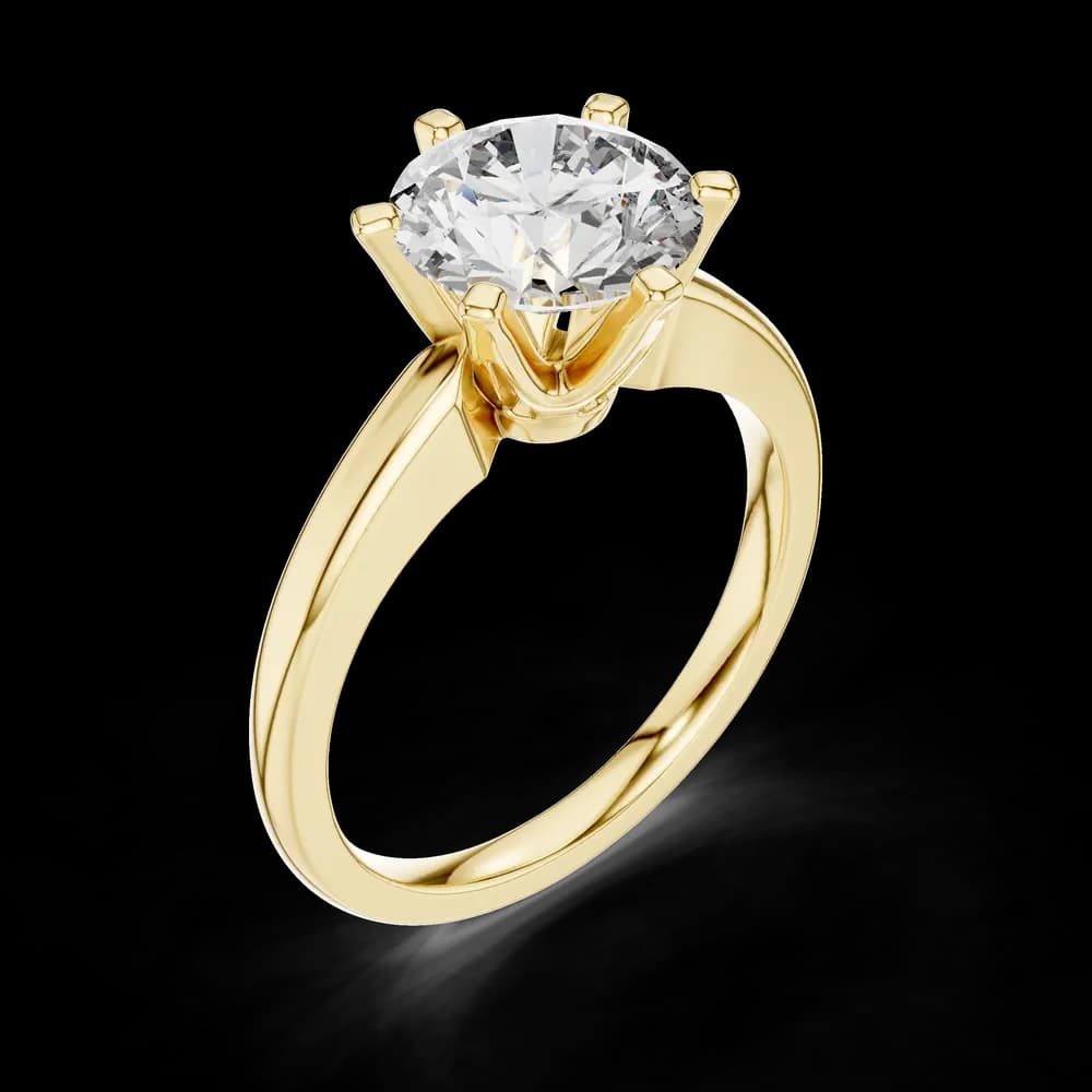 Round Solitaire Six-Prong Lab Grown Diamond Ring - Image 5 Round Solitaire Six-Prong Lab Grown Diamond Ring, view 5 of 6