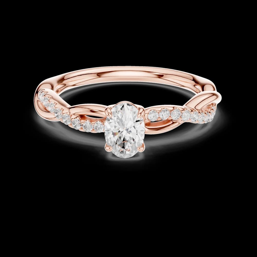 Oval Diamond Twisted Band Lab Grown Diamond Ring - Image 1 Oval Diamond Twisted Band Lab Grown Diamond Ring, view 1 of 6