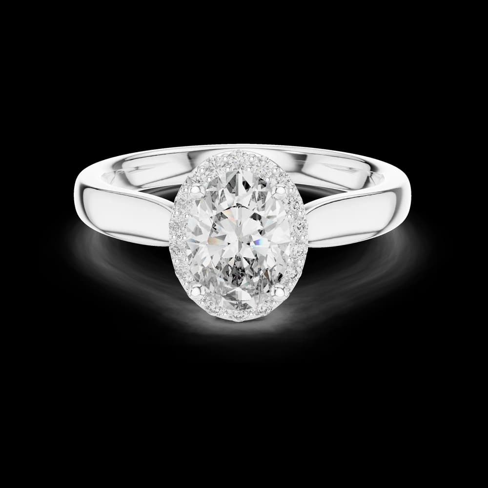 Halo Set Oval Lab Grown Diamond Ring - Image 2 Halo Set Oval Lab Grown Diamond Ring, view 2 of 6