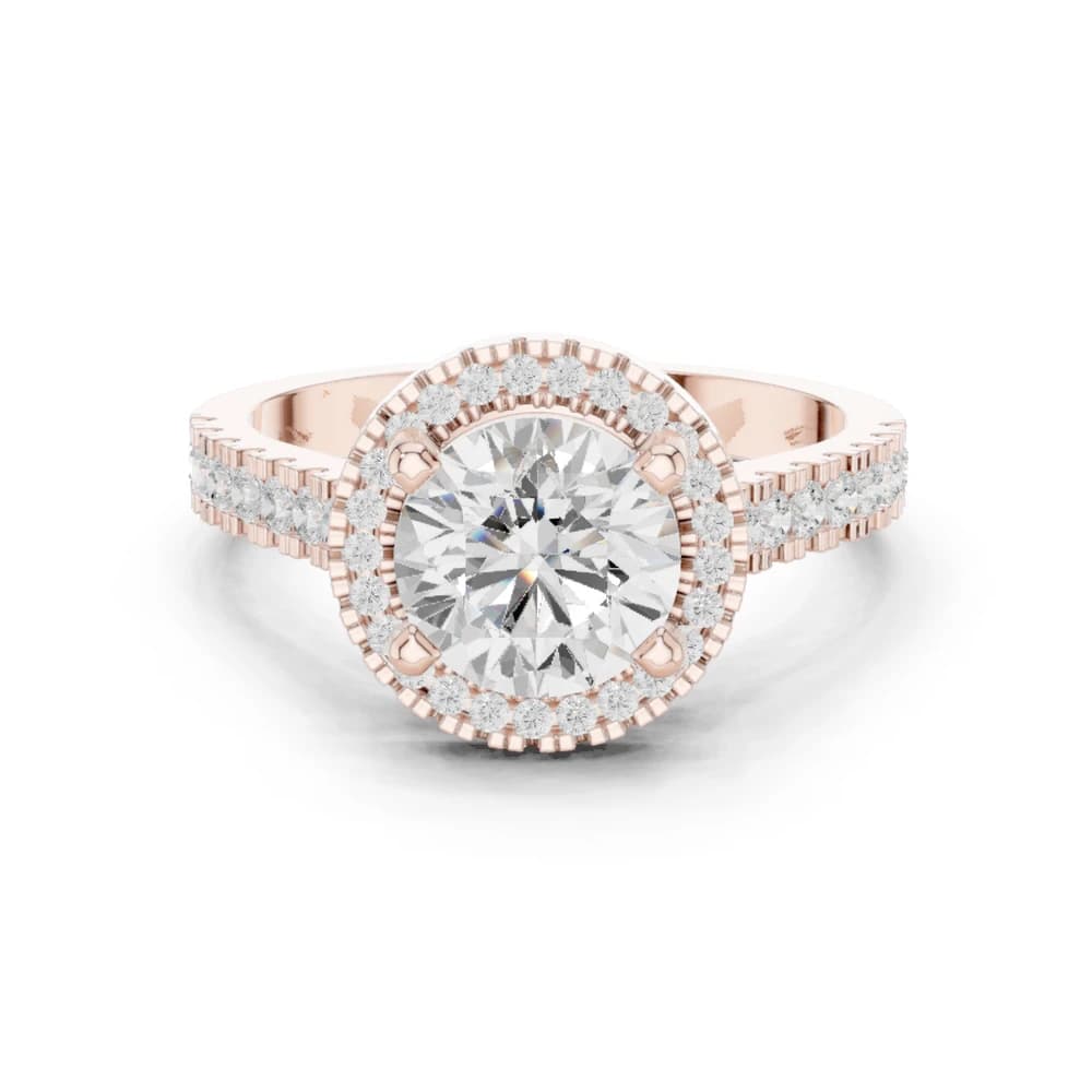 Pine Cone Lab Grown Diamond Channel Solitaire Ring - Image 1 Pine Cone Lab Grown Diamond Channel Solitaire Ring, view 1 of 10