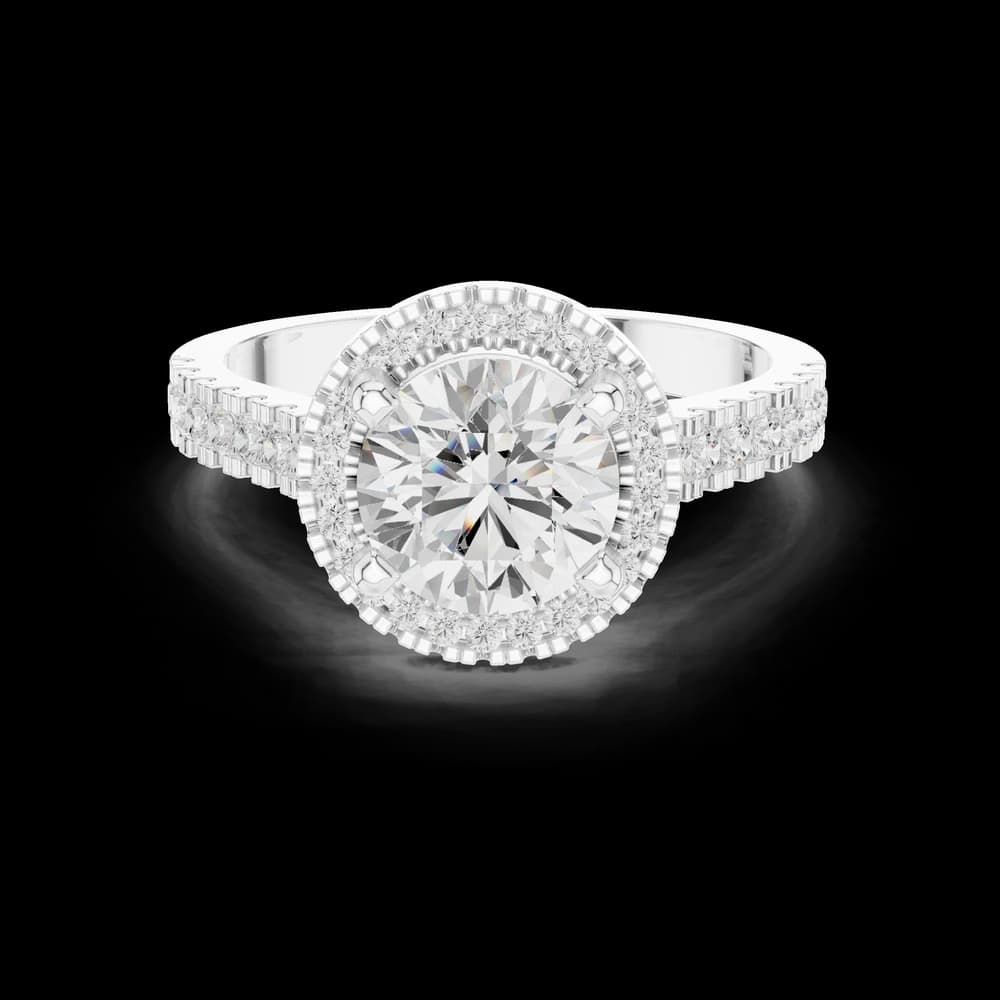 Pine Cone Lab Grown Diamond Channel Solitaire Ring - Image 5 Pine Cone Lab Grown Diamond Channel Solitaire Ring, view 5 of 10