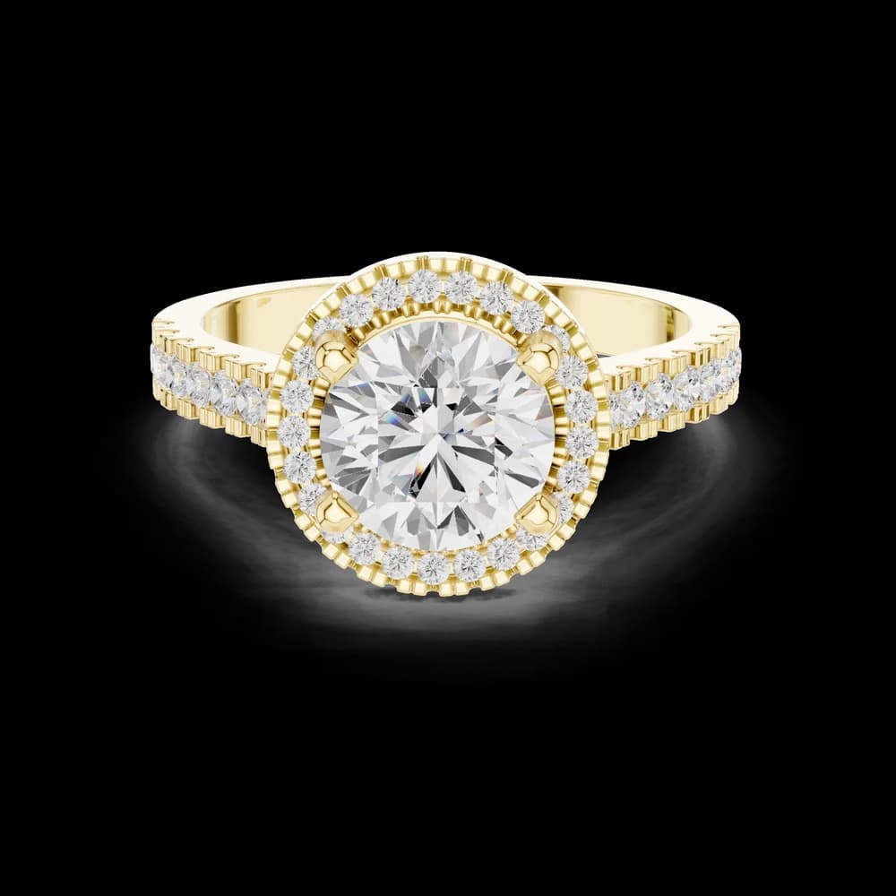 Pine Cone Lab Grown Diamond Channel Solitaire Ring - Image 6 Pine Cone Lab Grown Diamond Channel Solitaire Ring, view 6 of 10