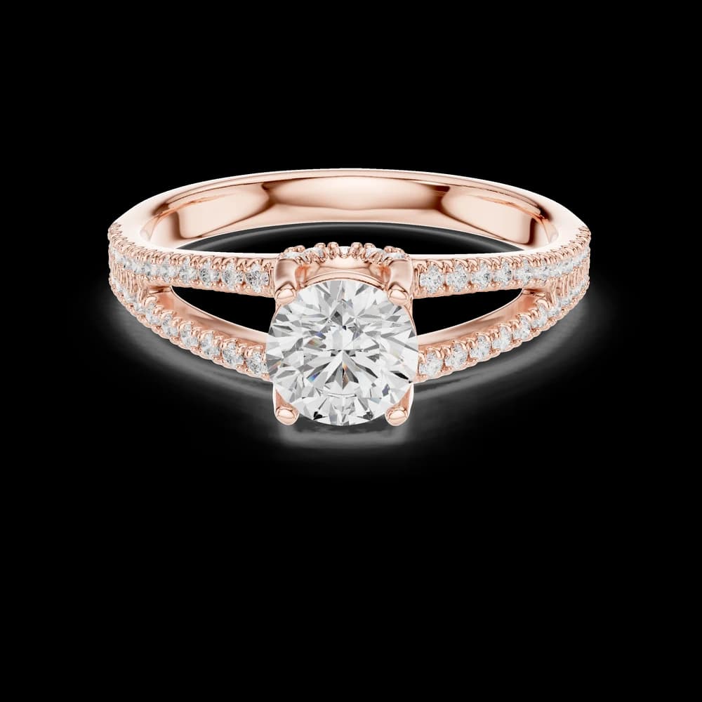 Split Shank Pavé Lab Grown Diamond Ring - Image 1 Split Shank Pavé Lab Grown Diamond Ring, view 1 of 1