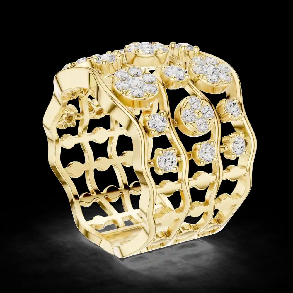 Multi Layer Cluster Ring - Image 4 Multi Layer Cluster Ring, view 4 of 6