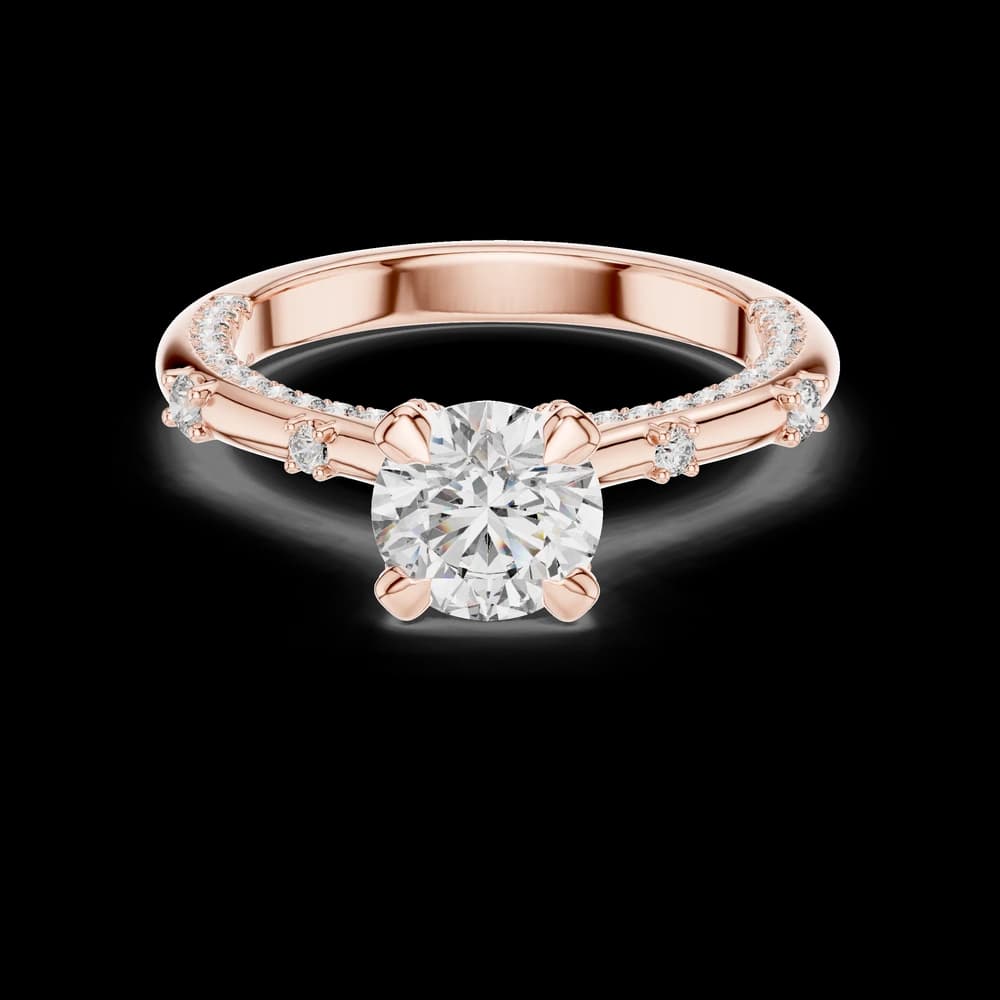 Round Center Spaced Side Lab Grown Diamond Ring - Image 1 Round Center Spaced Side Lab Grown Diamond Ring, view 1 of 6