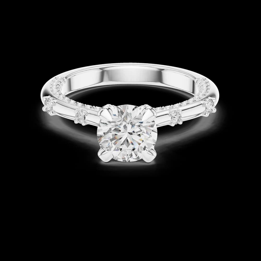 Round Center Spaced Side Lab Grown Diamond Ring - Image 2 Round Center Spaced Side Lab Grown Diamond Ring, view 2 of 6