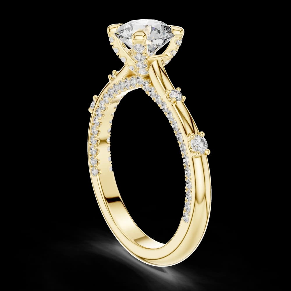 Round Center Spaced Side Lab Grown Diamond Ring - Image 4 Round Center Spaced Side Lab Grown Diamond Ring, view 4 of 6