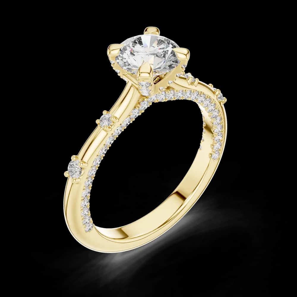 Round Center Spaced Side Lab Grown Diamond Ring - Image 5 Round Center Spaced Side Lab Grown Diamond Ring, view 5 of 6