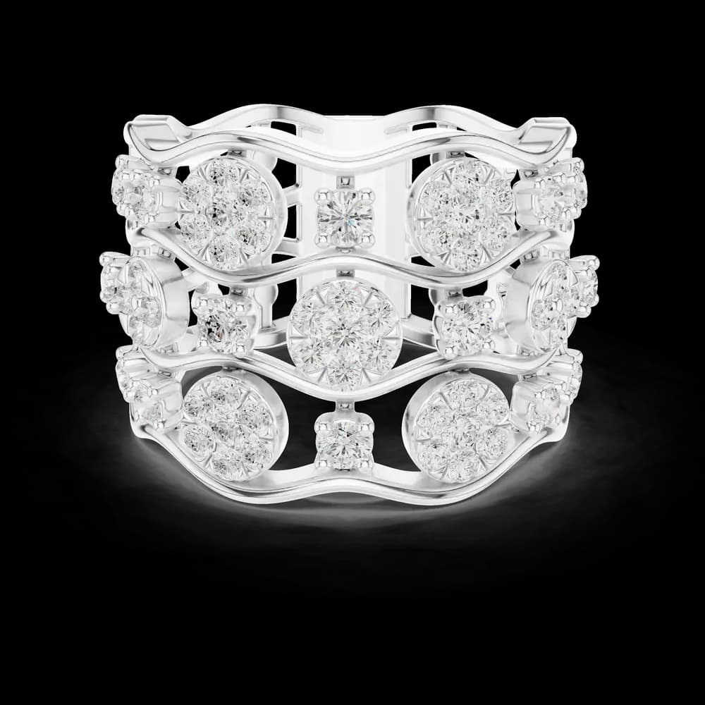 Wavy Floral Band Lab Grown Diamond Ring - Image 2 Wavy Floral Band Lab Grown Diamond Ring, view 2 of 6