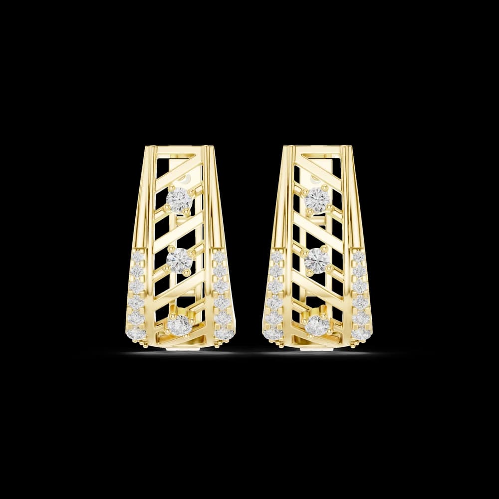 Polar Star Lab Grown Diamond Earrings Hoops - Image 3 Polar Star Lab Grown Diamond Earrings Hoops, view 3 of 6