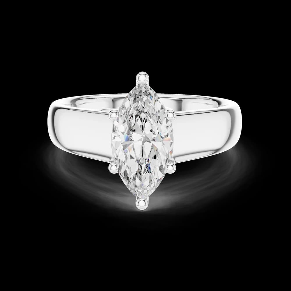 Marquise Cut Solitaire Lab Grown Gold Ring - Image 2 Marquise Cut Solitaire Lab Grown Gold Ring, view 2 of 5