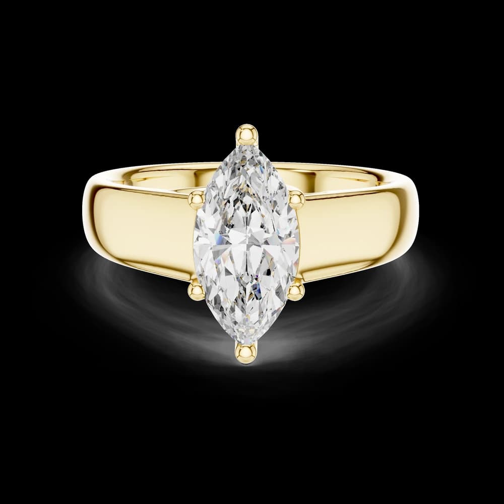 Marquise Cut Solitaire Lab Grown Gold Ring - Image 3 Marquise Cut Solitaire Lab Grown Gold Ring, view 3 of 5