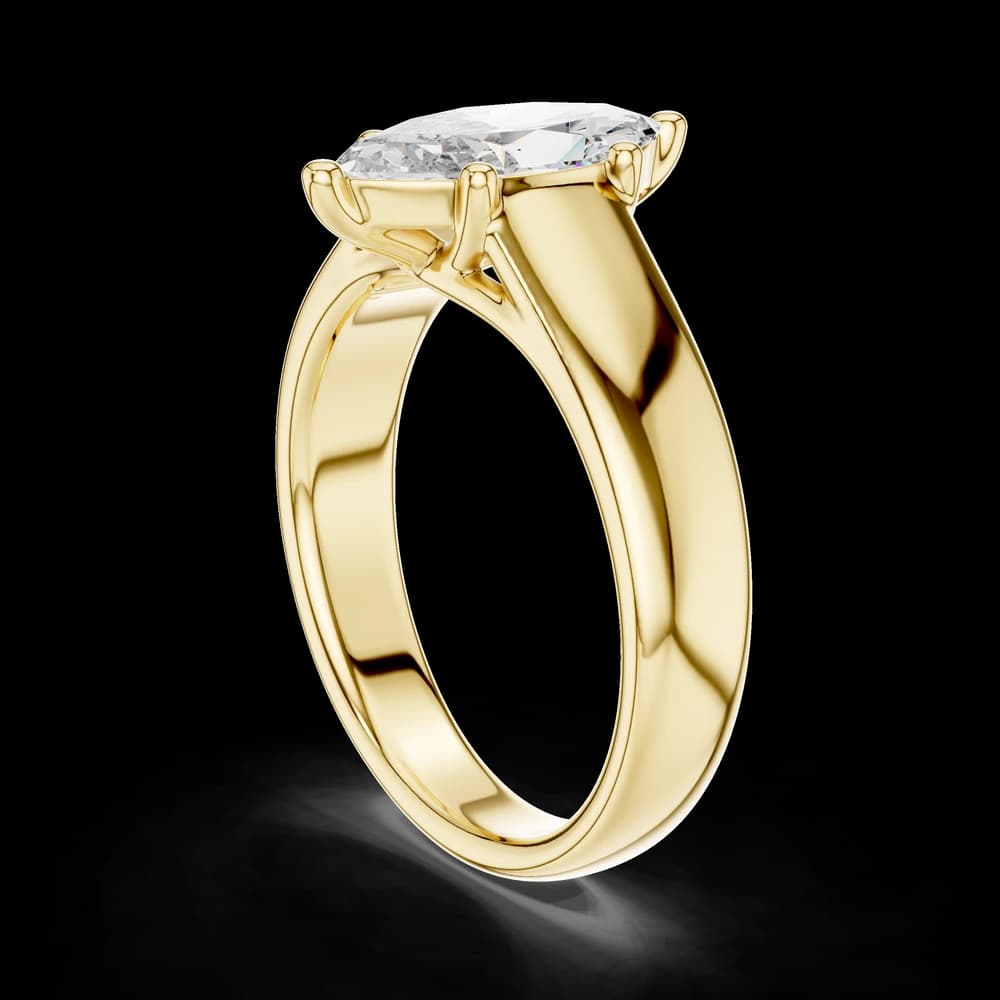 Marquise Cut Solitaire Lab Grown Gold Ring - Image 4 Marquise Cut Solitaire Lab Grown Gold Ring, view 4 of 5