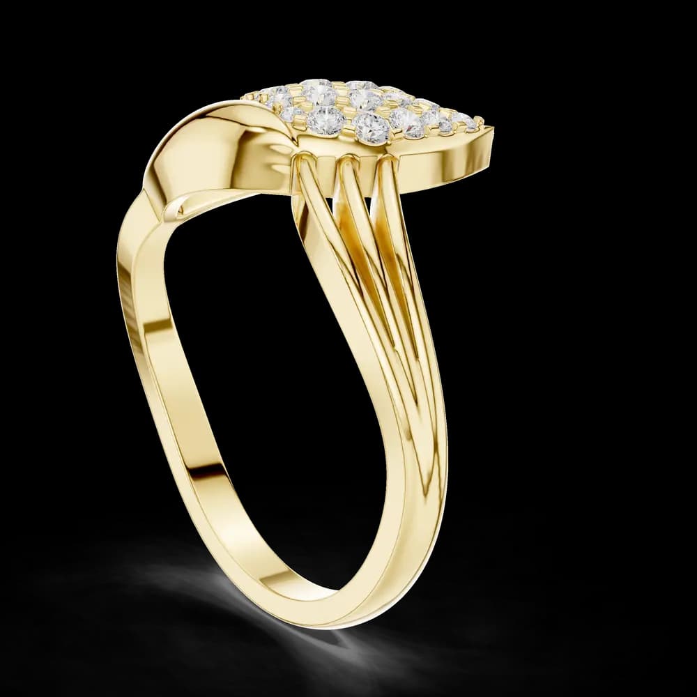 Triple Strand Leaf Cluster Ring - Image 4 Triple Strand Leaf Cluster Ring, view 4 of 6
