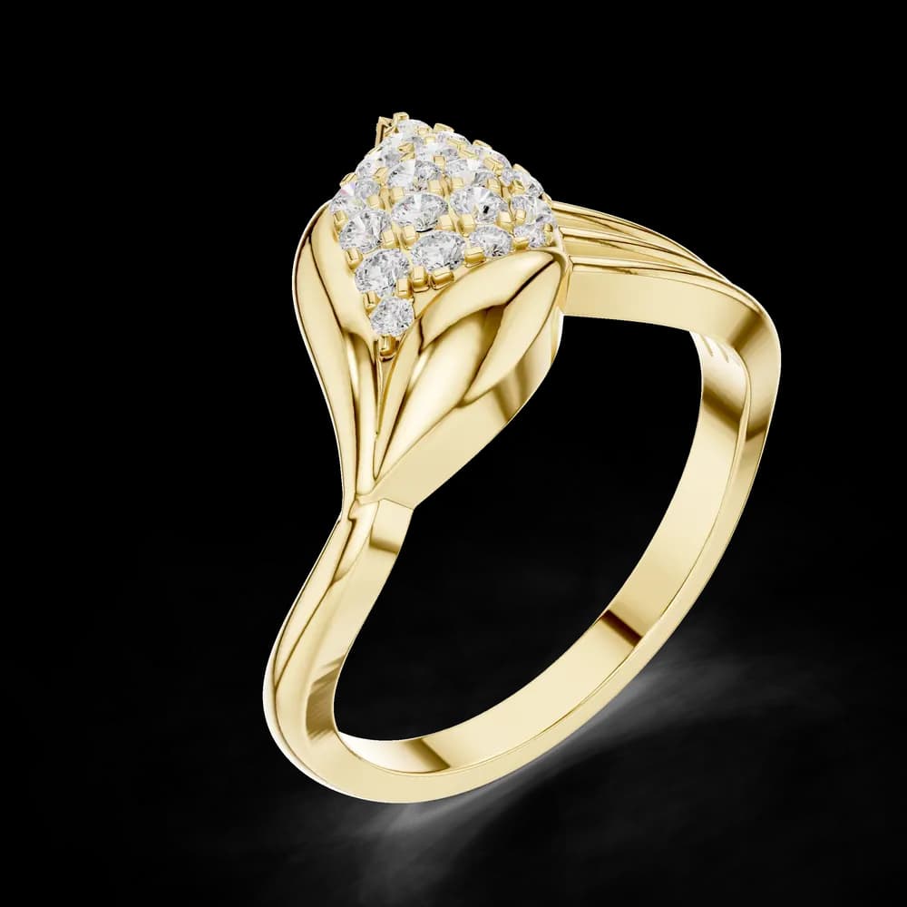 Triple Strand Leaf Cluster Ring - Image 5 Triple Strand Leaf Cluster Ring, view 5 of 6