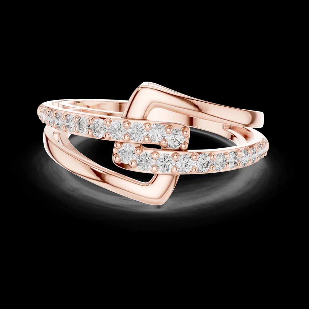Interlocking Geometric Pave Openwork Diamond Ring - Image 1 Interlocking Geometric Pave Openwork Diamond Ring, view 1 of 6