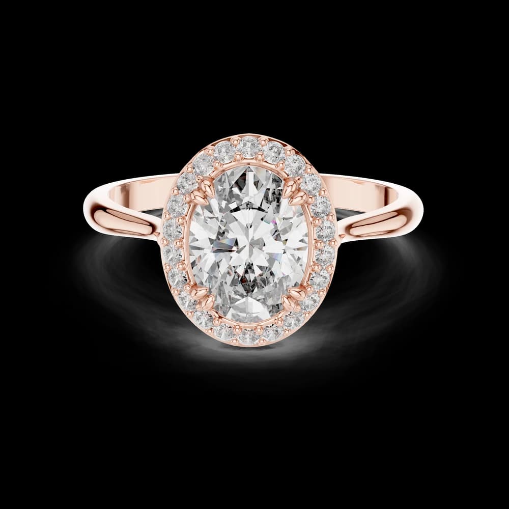 Oval Halo Setting Lab Grown Diamond Ring - Image 1 Oval Halo Setting Lab Grown Diamond Ring, view 1 of 6