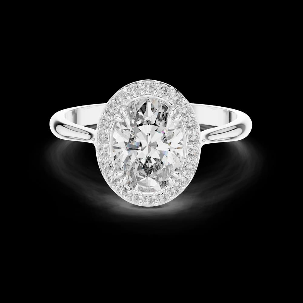 Oval Halo Setting Lab Grown Diamond Ring - Image 2 Oval Halo Setting Lab Grown Diamond Ring, view 2 of 6
