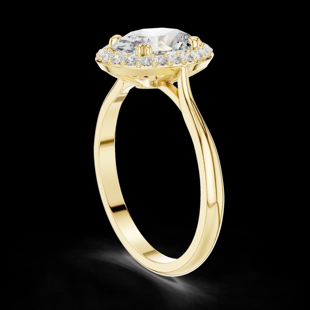 Oval Halo Setting Lab Grown Diamond Ring - Image 4 Oval Halo Setting Lab Grown Diamond Ring, view 4 of 6