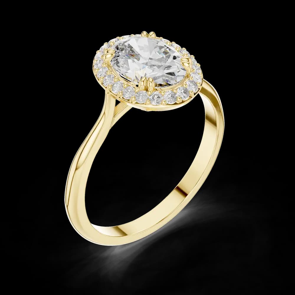 Oval Halo Setting Lab Grown Diamond Ring - Image 5 Oval Halo Setting Lab Grown Diamond Ring, view 5 of 6