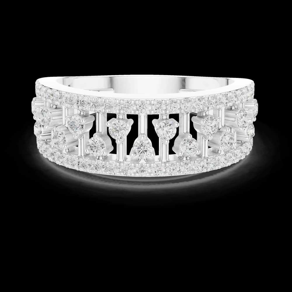 Openwork Pave Wide Lab Grown Diamond Ring - Image 1 Openwork Pave Wide Lab Grown Diamond Ring, view 1 of 4