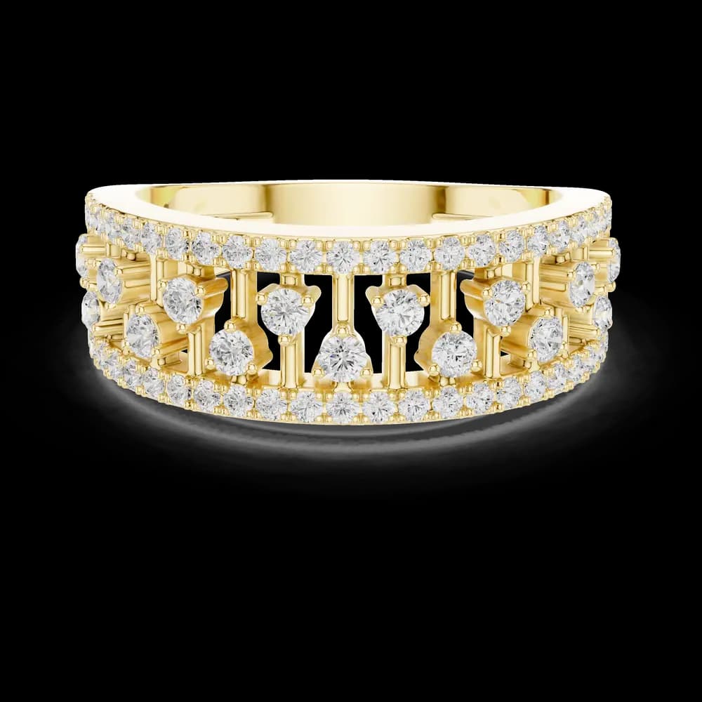 Openwork Pave Wide Lab Grown Diamond Ring - Image 2 Openwork Pave Wide Lab Grown Diamond Ring, view 2 of 4