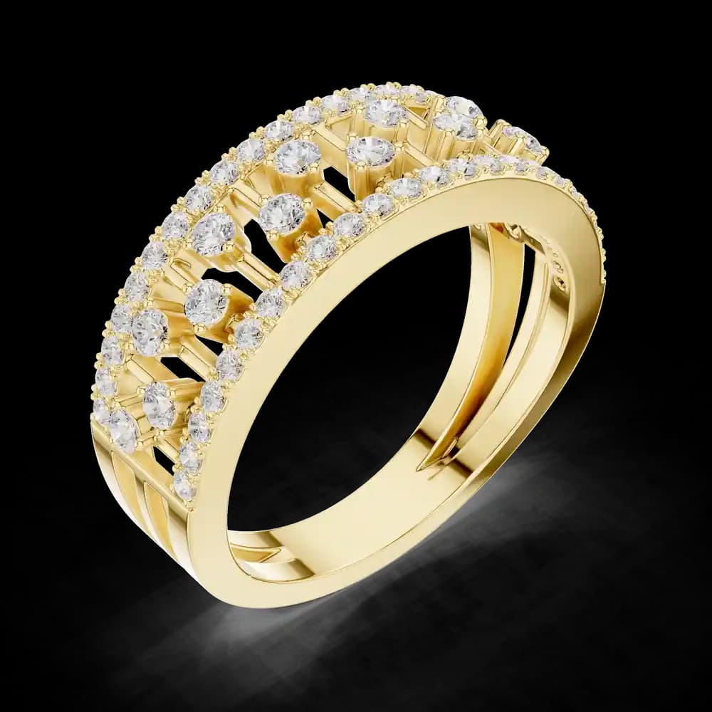 Openwork Pave Wide Lab Grown Diamond Ring - Image 3 Openwork Pave Wide Lab Grown Diamond Ring, view 3 of 4