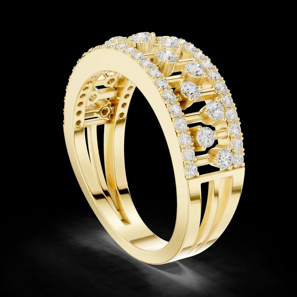 Openwork Pave Wide Lab Grown Diamond Ring - Image 4 Openwork Pave Wide Lab Grown Diamond Ring, view 4 of 4