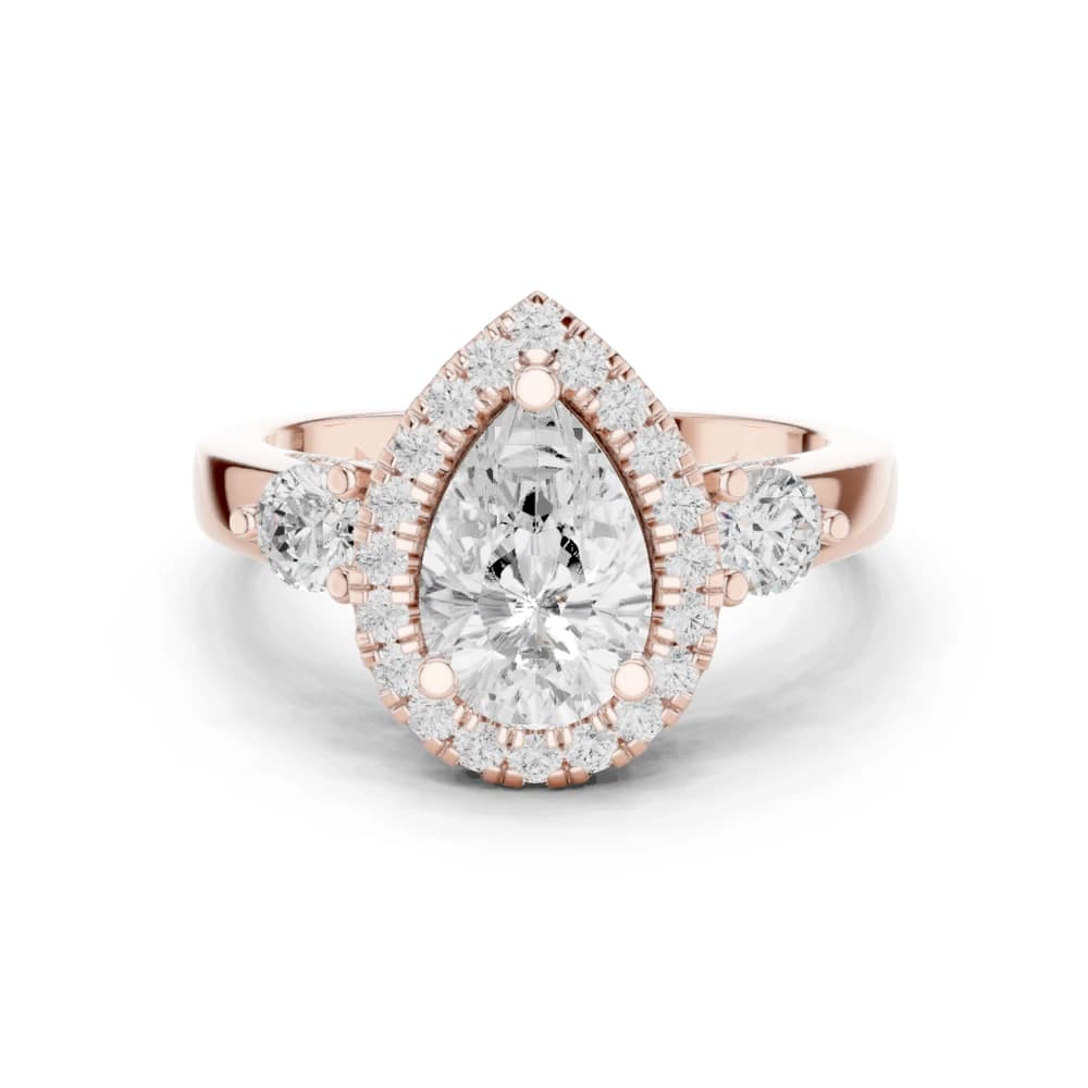 Celestia Lab Grown Diamond Pear Halo Ring - Image 1 Celestia Lab Grown Diamond Pear Halo Ring, view 1 of 9