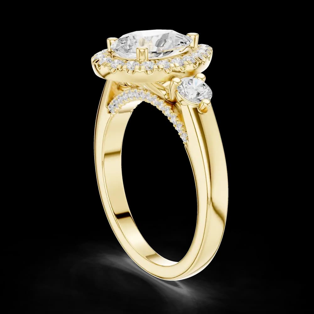 Celestia Lab Grown Diamond Pear Halo Ring - Image 7 Celestia Lab Grown Diamond Pear Halo Ring, view 7 of 9