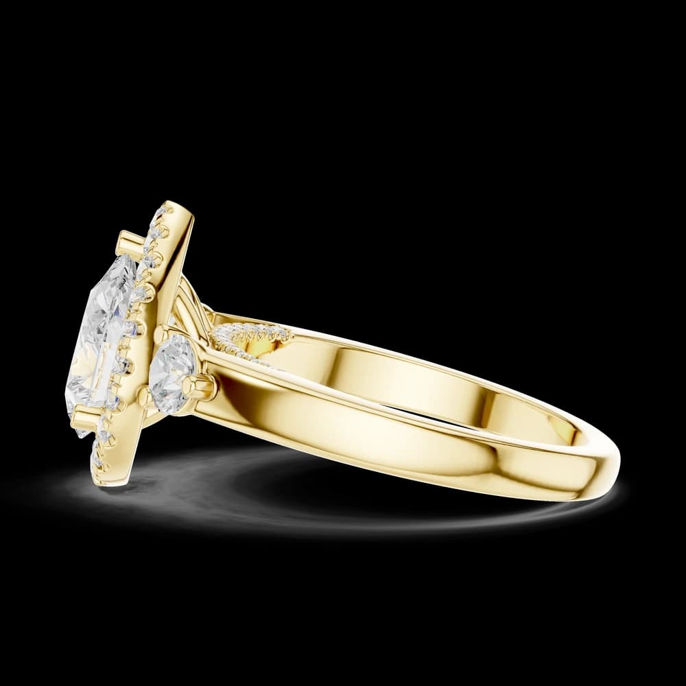 Celestia Lab Grown Diamond Pear Halo Ring - Image 9 Celestia Lab Grown Diamond Pear Halo Ring, view 9 of 9
