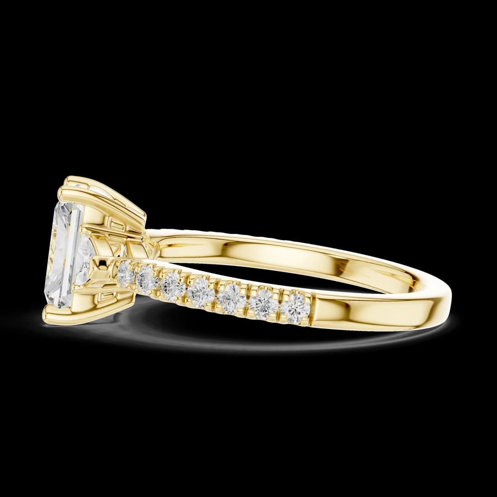 Radiant Cut Three Stone Solitaire Ring - Image 8 Radiant Cut Three Stone Solitaire Ring, view 8 of 12