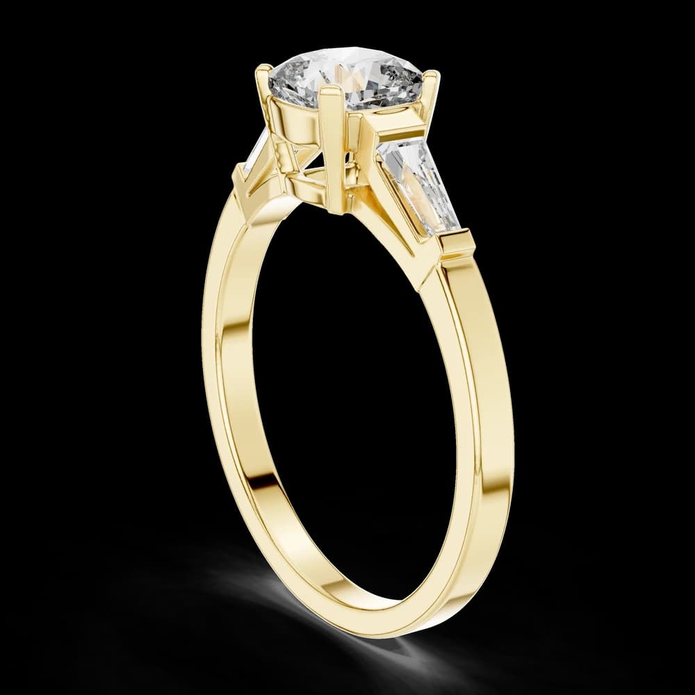 Tapered Baguette Cushion Solitaire Lab Grown Diamond Ring - Image 4 Tapered Baguette Cushion Solitaire Lab Grown Diamond Ring, view 4 of 6