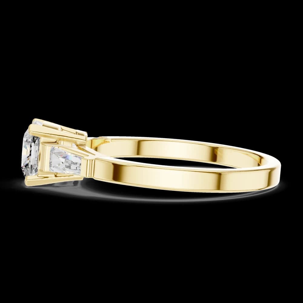 Tapered Baguette Cushion Solitaire Lab Grown Diamond Ring - Image 6 Tapered Baguette Cushion Solitaire Lab Grown Diamond Ring, view 6 of 6