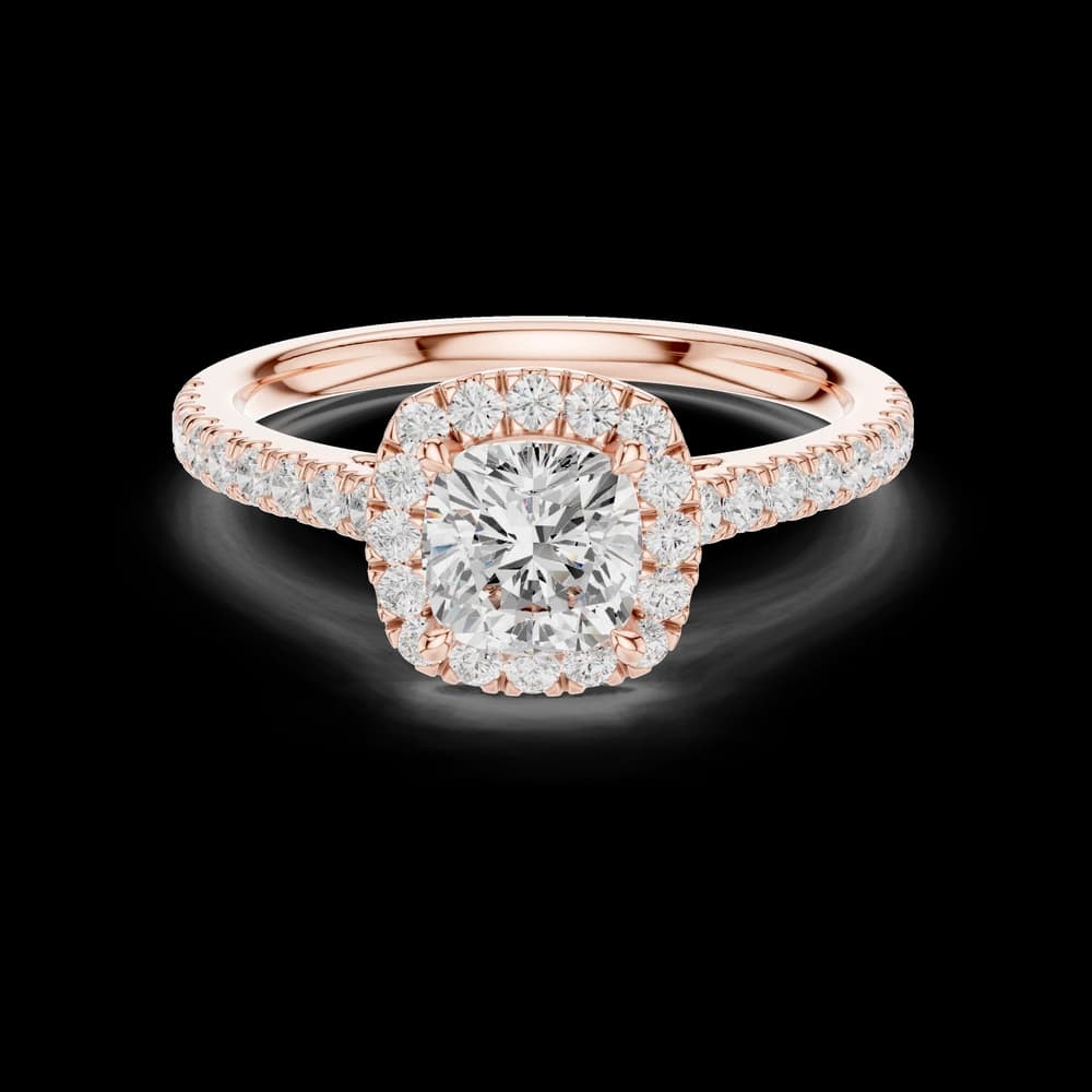 Cushion Cut Accent Lab Grown Diamond Ring - Image 1 Cushion Cut Accent Lab Grown Diamond Ring, view 1 of 6