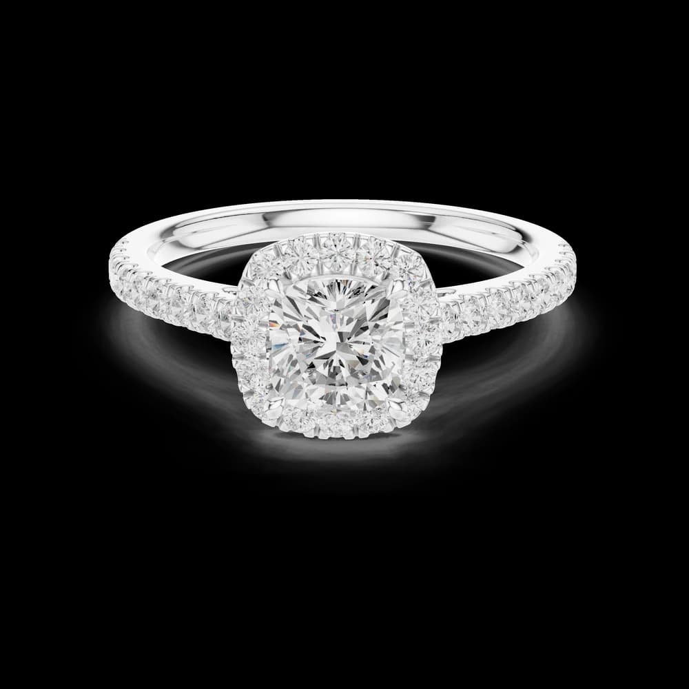 Cushion Cut Accent Lab Grown Diamond Ring - Image 2 Cushion Cut Accent Lab Grown Diamond Ring, view 2 of 6