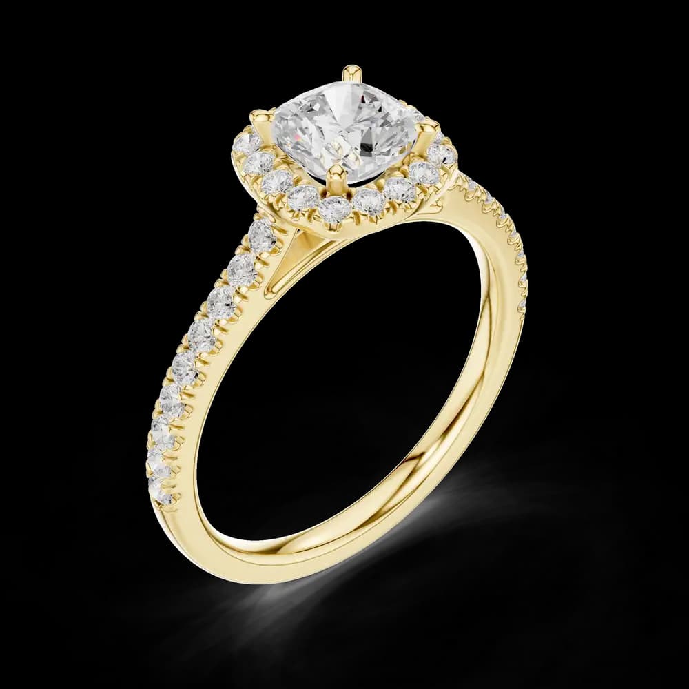 Cushion Cut Accent Lab Grown Diamond Ring - Image 5 Cushion Cut Accent Lab Grown Diamond Ring, view 5 of 6