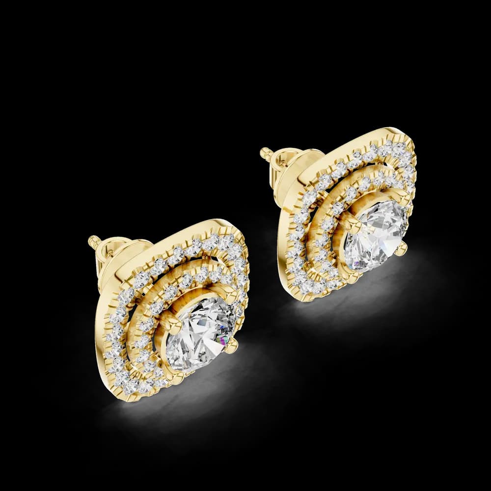 Gentle Square Lab Grown Diamond Earrings - Image 2 Gentle Square Lab Grown Diamond Earrings, view 2 of 2