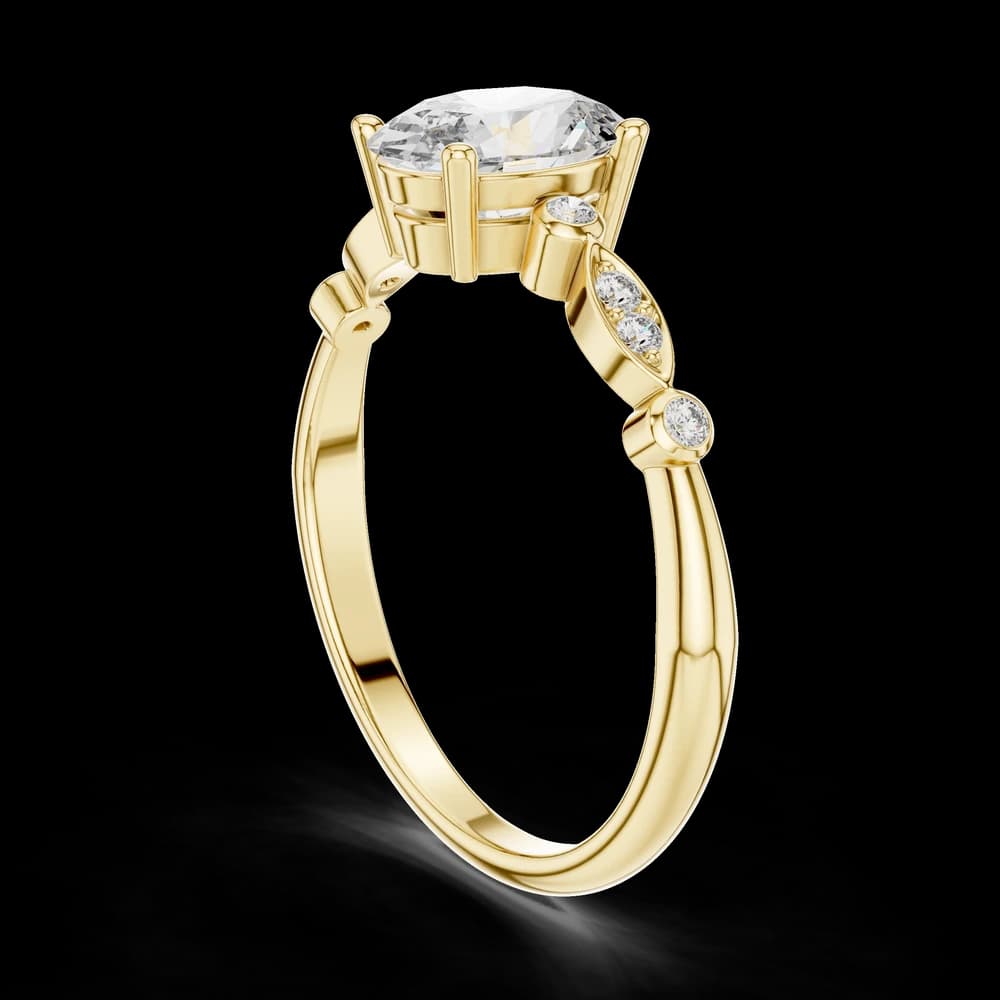 Marquise Setting Oval Solitaire Lab Grown Diamond Ring - Image 4 Marquise Setting Oval Solitaire Lab Grown Diamond Ring, view 4 of 6